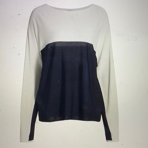 Max Mara Muschio Bicolor Long-Sleeve Top